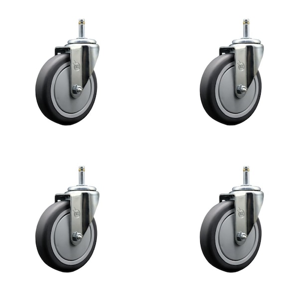 Service Caster FG9T4200BLA FG9T4300BLA FG9T4400BLA Rubbermaid Mobile Shelf Replace Caster Set, 4PK RUB-SCC-GR20S514-TPRB-716138-4 - main